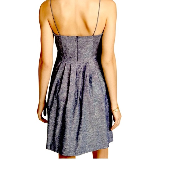 Madewell Chambray Tie Front Cutout Cami Dress Size 4 - Picture 4 of 14